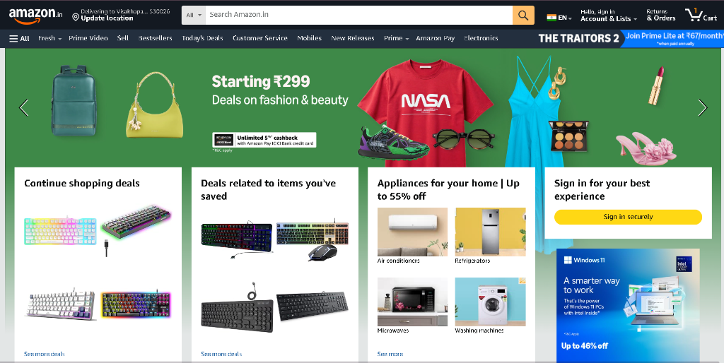 Early Web Projects & Amazon Clone